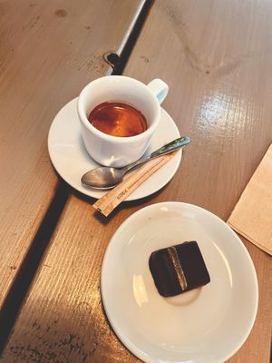 chocolate marzipan dessert at Kozy Eats  in Riga