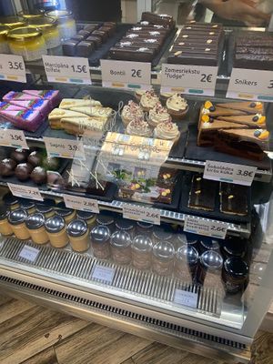 Sweet display at Kozy Eats  in Riga