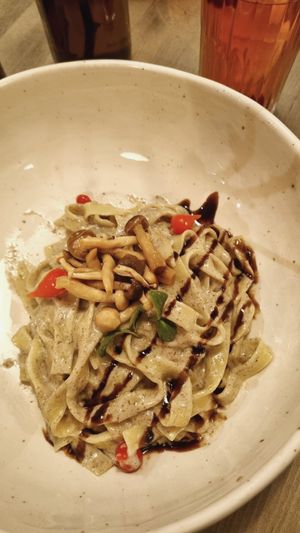 Truffle & mushroom pasta (soo good) at Kozy Eats  in Riga