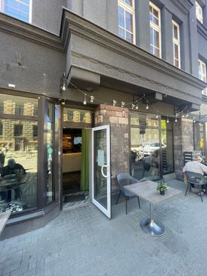Outside at Kozy Eats  in Riga