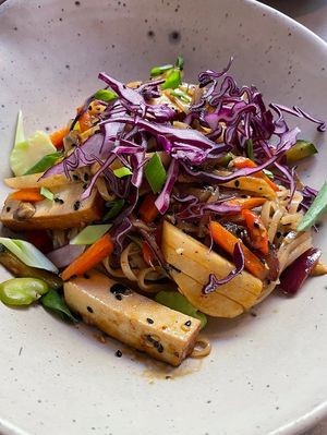 Wok with tofu  at Kozy Eats  in Riga