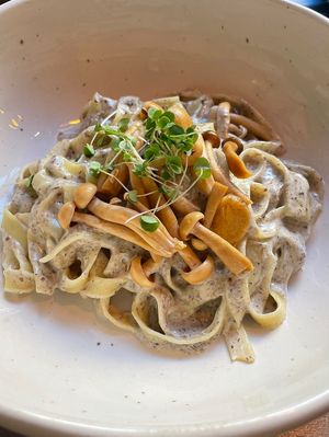 Mushroom pasta  at Kozy Eats  in Riga