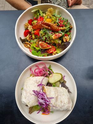 Wrap and salad at Kozy Eats  in Riga