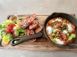 Breakfast in a pan   at Kozy Eats  in Riga