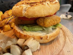 Chicken Caesar burger  at Kozy Eats  in Riga