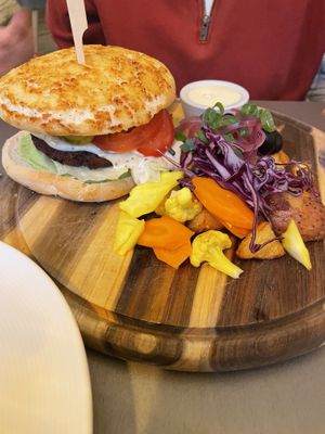 Soy burger. Yummy   at Kozy Eats  in Riga