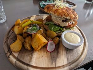 Caesar burger at Kozy Eats  in Riga