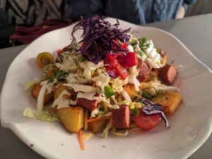 Loaded fries farmer style at Kozy Eats  in Riga