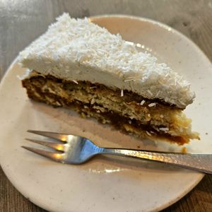 Coconut caramel cake at Kozy Eats  in Riga