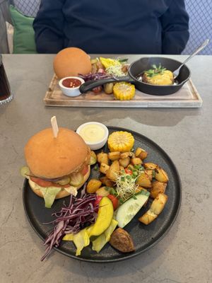 No chicken burger and beyond meat burger   at Kozy Eats  in Riga