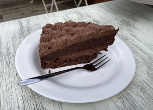 Chocolate cake at Mikė ir Vanilė in Juodkrante