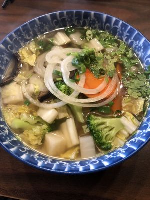 Vegetable pho w/o soy protein   at Pho Tibet in New Paltz