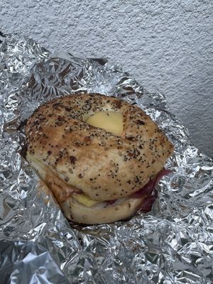 Steak and Egg Bagells  at Black Radish Bodega in Tampa