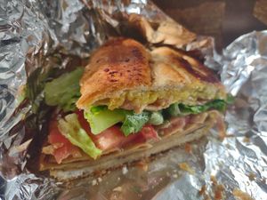 Delicious and health minus the tin foil. Great heated pressed sandwhich, both hot & cold. Yumm! at Black Radish Bodega in Tampa