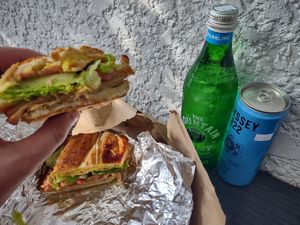 Turkey club without the ranch, add vinager, and pickeled onions! at Black Radish Bodega in Tampa