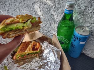 Turkey club without the ranch, add vinager, and pickeled onions! at Black Radish Bodega in Tampa