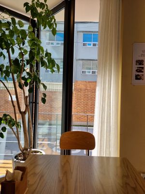 Took a window seat. It's across a school! at Bab Full Ggot 밥풀꽃 in Seoul