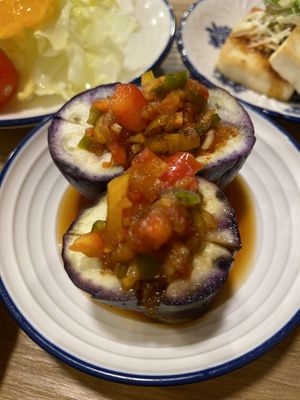 Delicious stuffed eggplant   at Bab Full Ggot 밥풀꽃 in Seoul