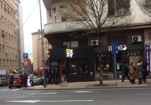 From across the road at Ozzy Nuts in Belgrade