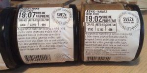 Ingredient labels at Ozzy Nuts in Belgrade