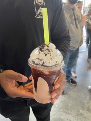 Chocolate with almond milk at Gordon's Milkshakes in Indianapolis