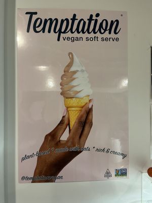 Vegan soft serve poster at Gordon's Milkshakes in Indianapolis