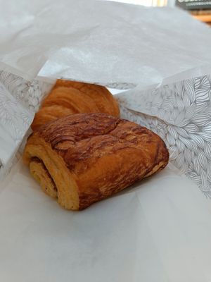 Pain au chocolate and a croissant at Le Quai Steffen in Luxembourg City