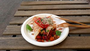 The salty vegetable pancake from Świadomość, Sopot, Poland at Świadomość in Sopot