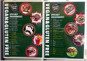 Menu at Świadomość, Sopot, Poland at Świadomość in Sopot