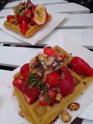 Waffles at Świadomość in Sopot