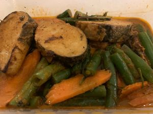 Dry ‘fish’ curry. Tasty at Healthy Thai in East Victoria Park