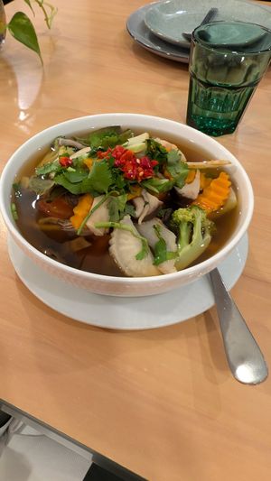 Tum yum soup at Healthy Thai in East Victoria Park