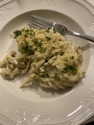 Linguine with Alfredo (with gf spaghetti) at The King's Feet in Berkeley
