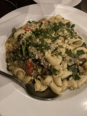 Pesto Sausage Puttanesca at The King's Feet in Berkeley