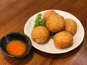 Crab cakes  at SoFood 尚素 in Northeast Singapore