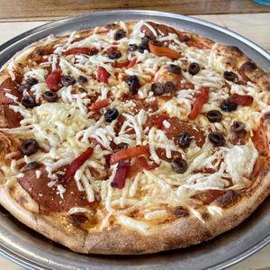 Calabrese pizza  at Fratelli in Frankston