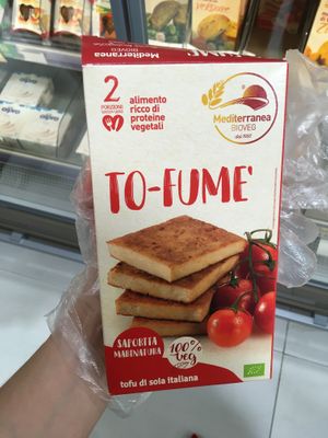 Smoked tofu at Alphamega Aphrodite in Paphos