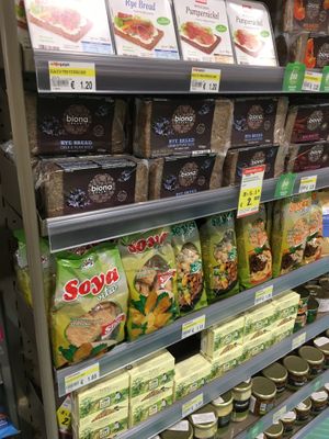 Soya and Biona’s bread  at Alphamega Aphrodite in Paphos