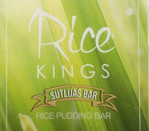 Logo on flyer at Rice Kings Sutlijaš Bar in Belgrade