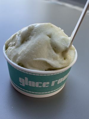 Citron vert basilic; highly recommend this flavor!  at Glace Room - Rue de la Roquette in Paris