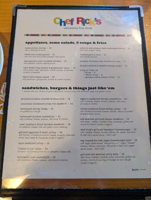 Menu at Chef Rick's in Orcutt