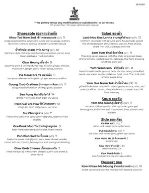 VO Means Vegan option available  at Waldo Thai in Kansas City