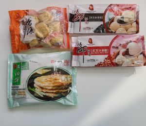 Frozen Tofu, pancakes and bean selection at Emacity in Glasgow