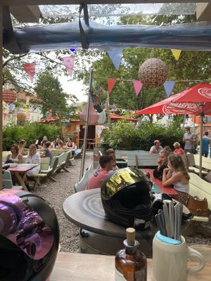 Outside beer garden at Hang Loose Bar in Rosenheim