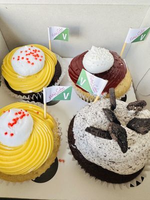 All different vegan cupcake flavors!!   at Patty's Cakes and Desserts in Fullerton