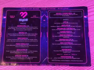 Current menu - 100% vegan  at Big Dill in Hong Kong Island