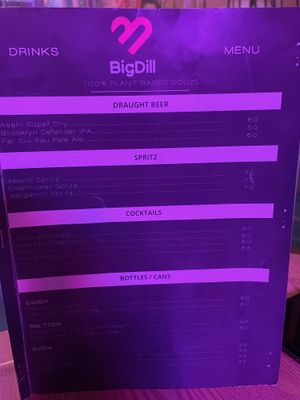 100% vegan drinks menu - full bar available  at Big Dill in Hong Kong Island