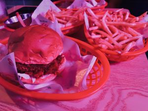 Piggy Smalls burger and fries at Big Dill in Hong Kong Island