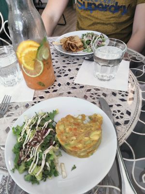 Mango and avocado tart. Crepe. Tasty water! at Maison Sukoon in Paris
