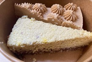 Naked cake with coconut, and a base of cashews & dates at Maison Sukoon in Paris